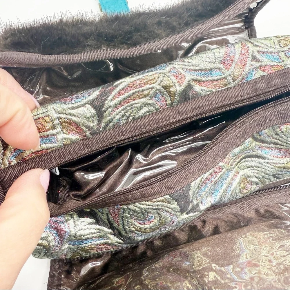 Stephanie Johnson Faux Fur Cosmetic Bag With Detachable Bags